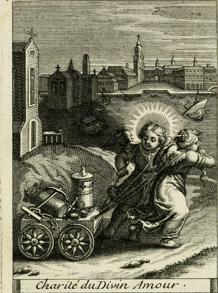 An illustration from Les mysteres de l'amour divin : avec des reflexions morales, tirées de l'ecriture sainte & des saints peres, 1719, leaf 147