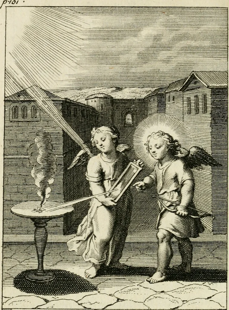 An illustration from Les mysteres de l'amour divin : avec des reflexions morales, tirées de l'ecriture sainte & des saints peres, 1719, leaf 163