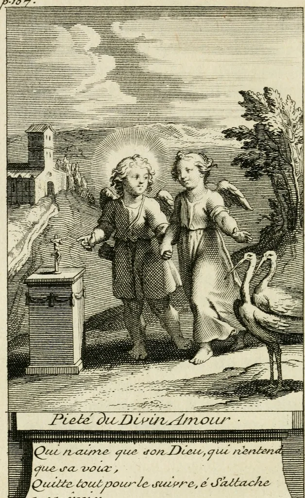 An illustration from Les mysteres de l'amour divin : avec des reflexions morales, tirées de l'ecriture sainte & des saints peres, 1719, leaf 171