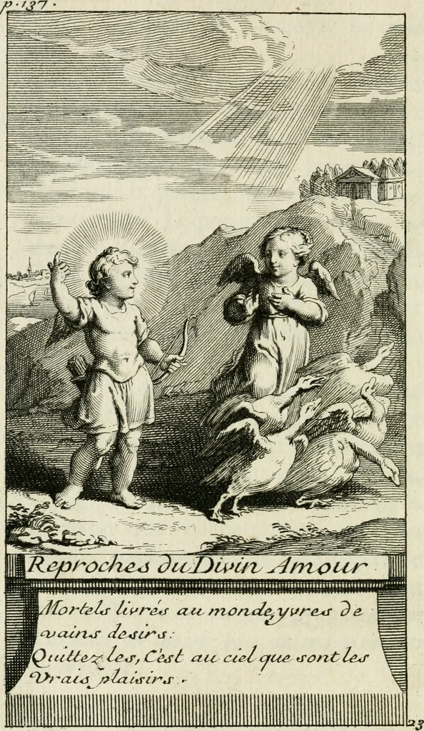 An illustration from Les mysteres de l'amour divin : avec des reflexions morales, tirées de l'ecriture sainte & des saints peres, 1719, leaf 211