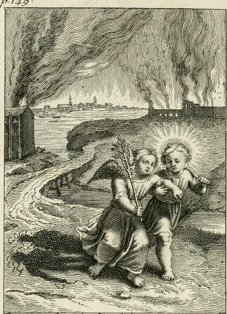 An illustration from Les mysteres de l'amour divin : avec des reflexions morales, tirées de l'ecriture sainte & des saints peres, 1719, leaf 227