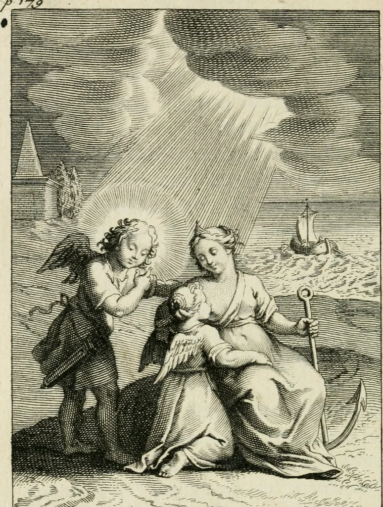 An illustration from Les mysteres de l'amour divin : avec des reflexions morales, tirées de l'ecriture sainte & des saints peres, 1719, leaf 267