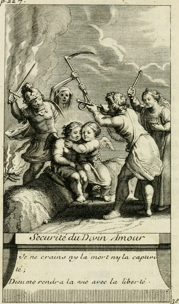 An illustration from Les mysteres de l'amour divin : avec des reflexions morales, tirées de l'ecriture sainte & des saints peres, 1719, leaf 331