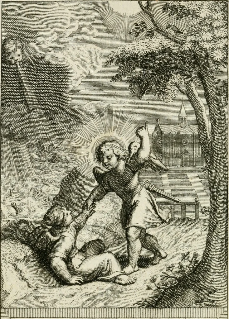 An illustration from Les mysteres de l'amour divin : avec des reflexions morales, tirées de l'ecriture sainte & des saints peres, 1719, leaf 39
