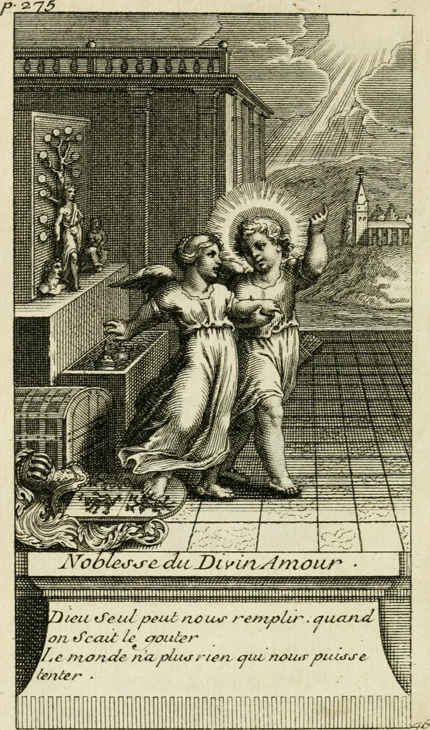 An illustration from Les mysteres de l'amour divin : avec des reflexions morales, tirées de l'ecriture sainte & des saints peres, 1719, leaf 395