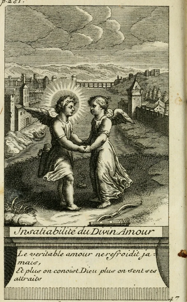 An illustration from Les mysteres de l'amour divin : avec des reflexions morales, tirées de l'ecriture sainte & des saints peres, 1719, leaf 403