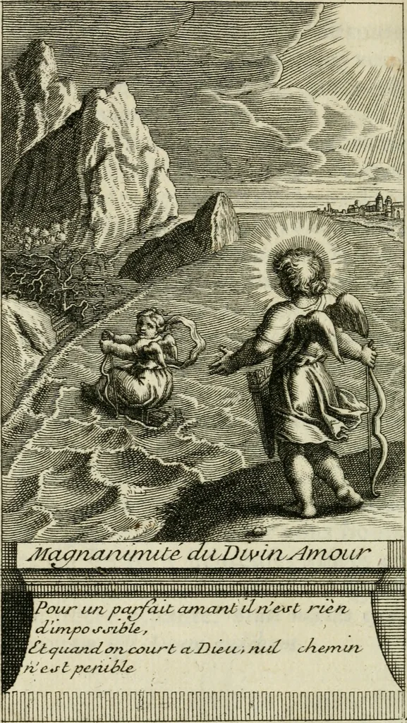 An illustration from Les mysteres de l'amour divin : avec des reflexions morales, tirées de l'ecriture sainte & des saints peres, 1719, leaf 411
