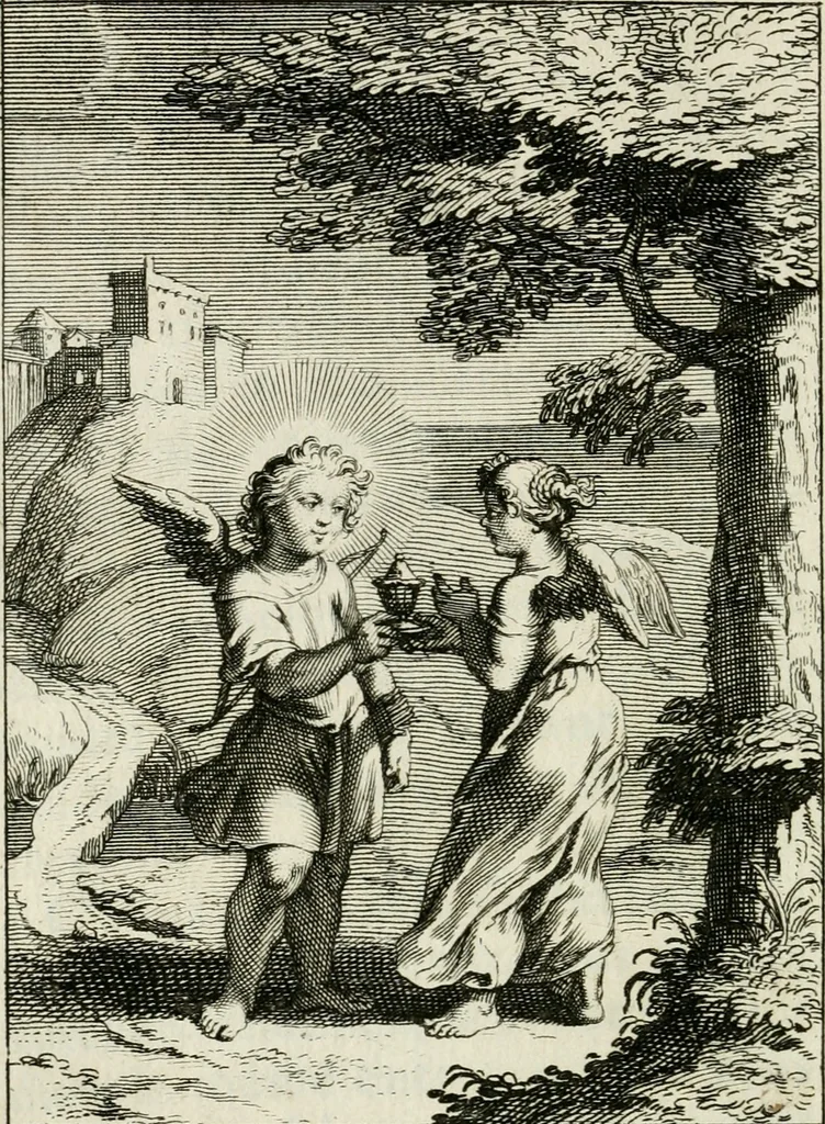 An illustration from Les mysteres de l'amour divin : avec des reflexions morales, tirées de l'ecriture sainte & des saints peres, 1719, leaf 419