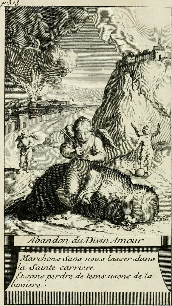 An illustration from Les mysteres de l'amour divin : avec des reflexions morales, tirées de l'ecriture sainte & des saints peres, 1719, leaf 445