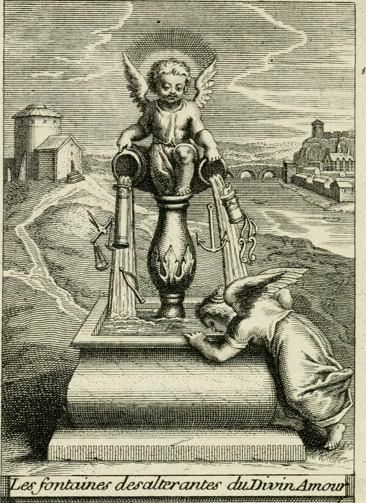 An illustration from Les mysteres de l'amour divin : avec des reflexions morales, tirées de l'ecriture sainte & des saints peres, 1719, leaf 489