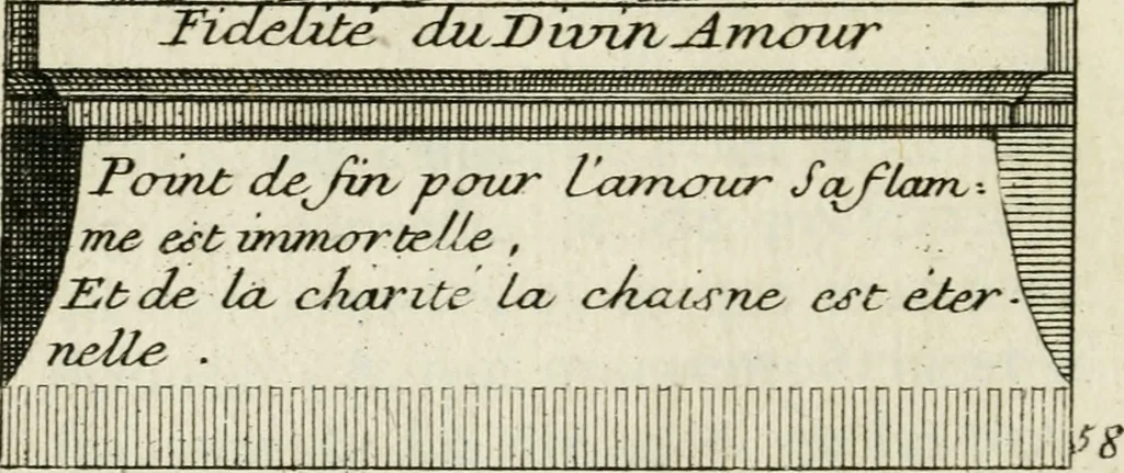 An illustration from Les mysteres de l'amour divin : avec des reflexions morales, tirées de l'ecriture sainte & des saints peres, 1719, leaf 497