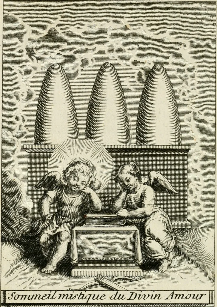 An illustration from Les mysteres de l'amour divin : avec des reflexions morales, tirées de l'ecriture sainte & des saints peres, 1719, leaf 513