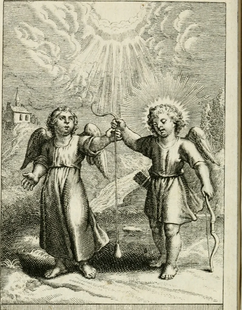 An illustration from Les mysteres de l'amour divin : avec des reflexions morales, tirées de l'ecriture sainte & des saints peres, 1719, leaf 59