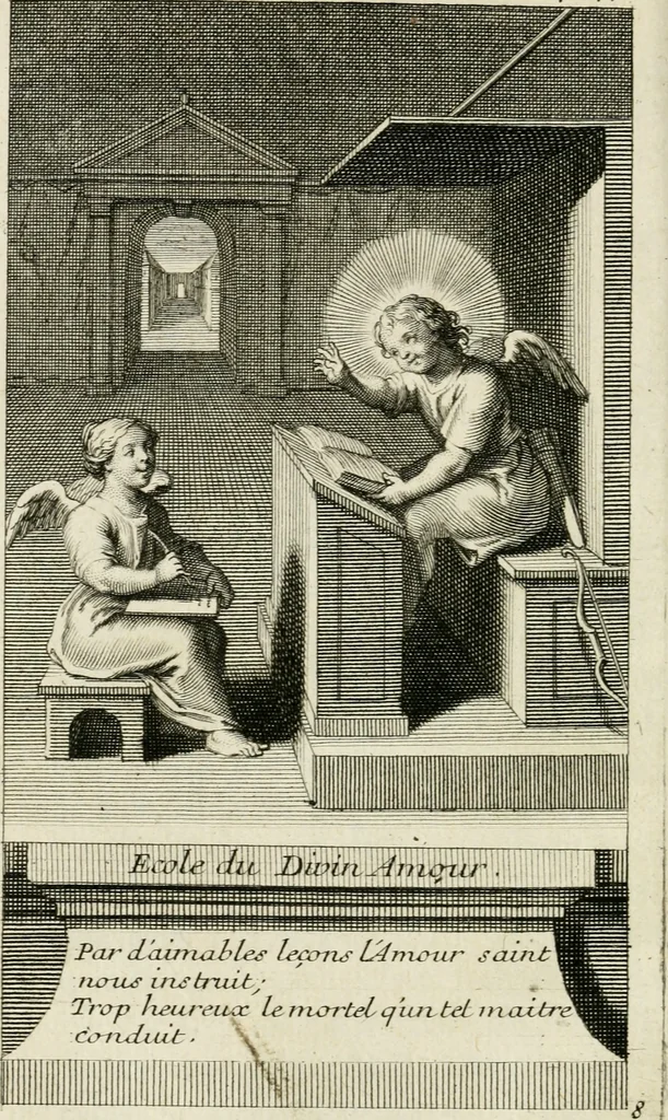 An illustration from Les mysteres de l'amour divin : avec des reflexions morales, tirées de l'ecriture sainte & des saints peres, 1719, leaf 91