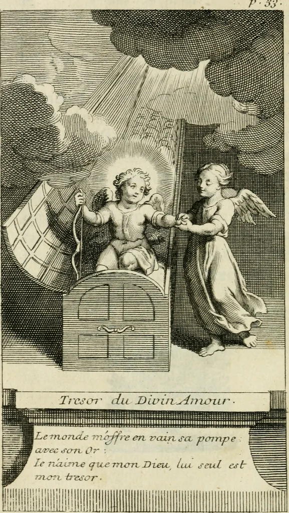 An illustration from Les mysteres de l'amour divin : avec des reflexions morales, tirées de l'ecriture sainte & des saints peres, 1719, leaf 99