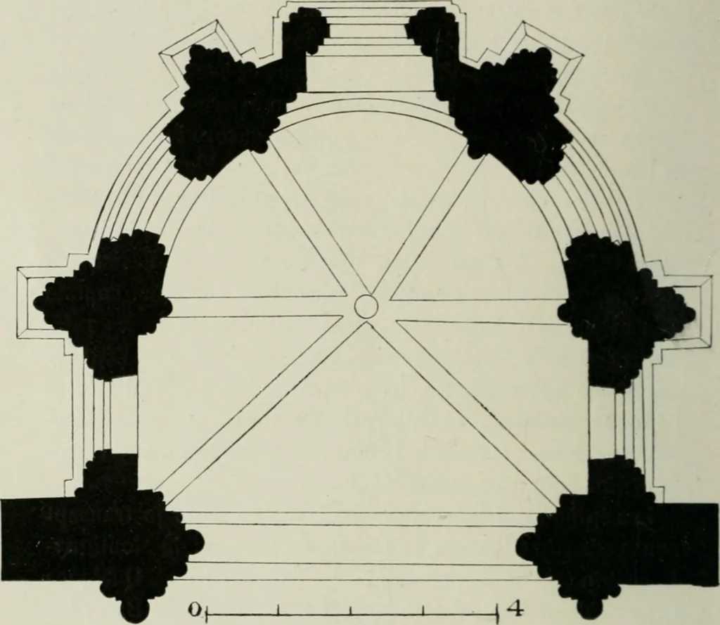 An illustration from Les niches d'autel du XIIe siècle dans les Soissonnais, 1913, leaf 17