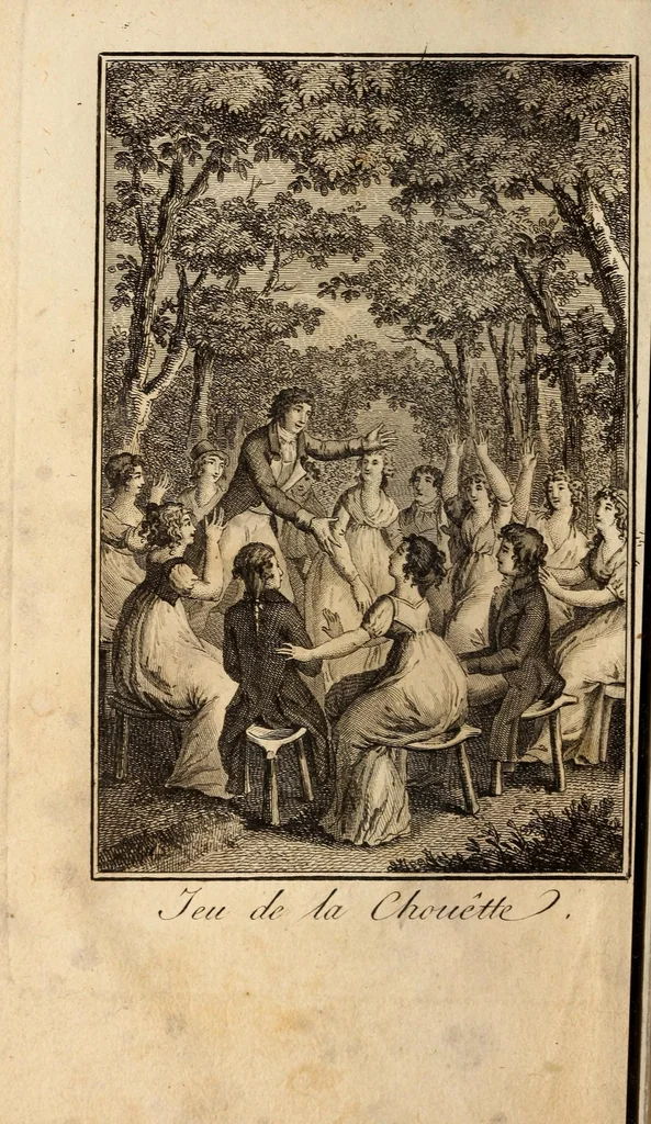 An illustration from Les Nouveaux savans de société, ou Recueil de jeux, la plupart neufs et inconnus .., 1808, leaf 8