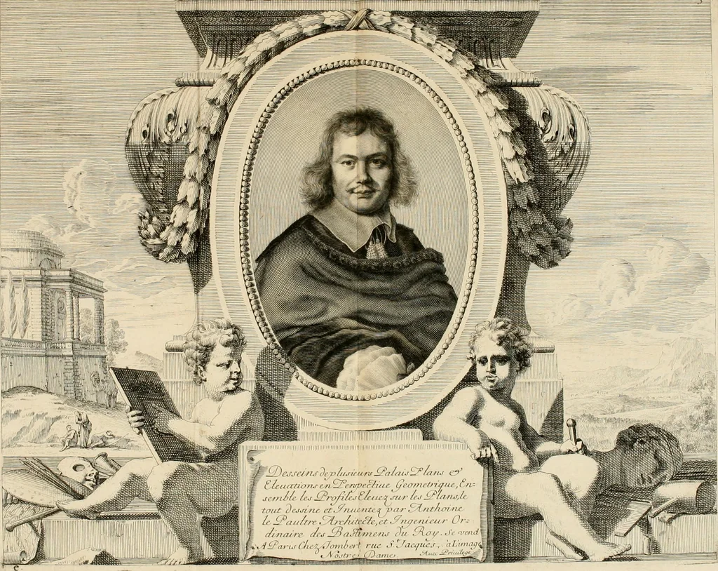 An illustration from Les oeuvres d'architectvre d'Anthoine Le Pavtre, 1652, leaf 12