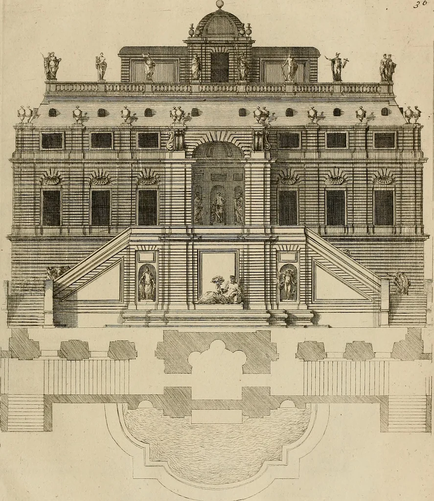 An illustration from Les oeuvres d'architectvre d'Anthoine Le Pavtre, 1652, leaf 144