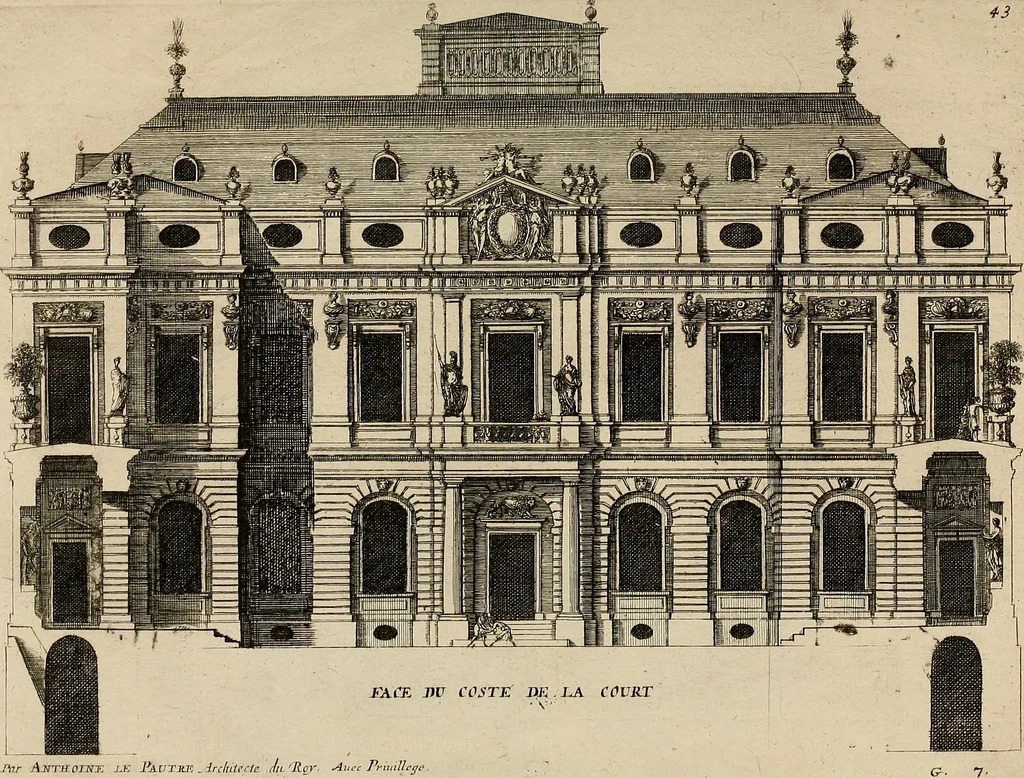 An illustration from Les oeuvres d'architectvre d'Anthoine Le Pavtre, 1652, leaf 172
