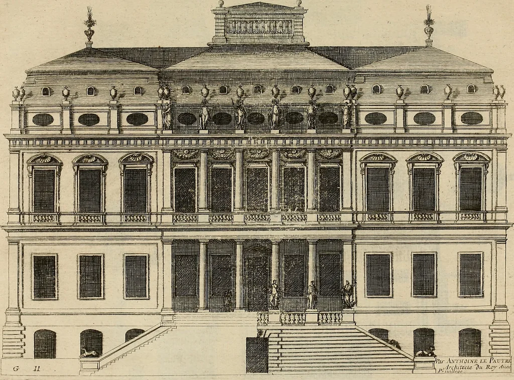 An illustration from Les oeuvres d'architectvre d'Anthoine Le Pavtre, 1652, leaf 182