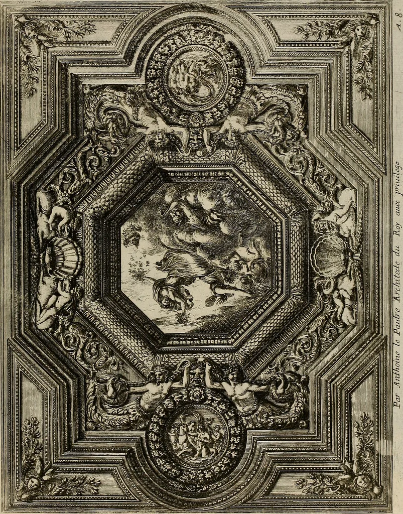 An illustration from Les oeuvres d'architectvre d'Anthoine Le Pavtre, 1652, leaf 38