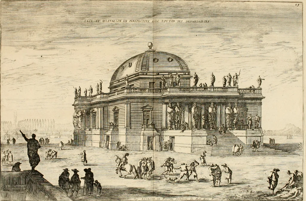 An illustration from Les oeuvres d'architectvre d'Anthoine Le Pavtre, 1652, leaf 56