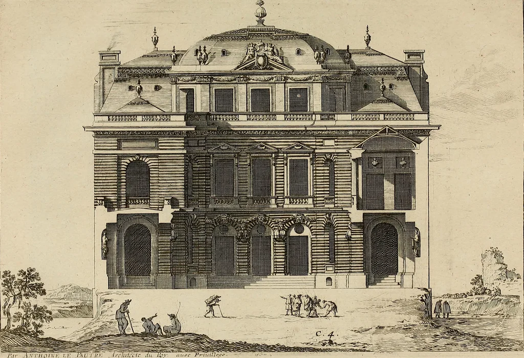 An illustration from Les oeuvres d'architectvre d'Anthoine Le Pavtre, 1652, leaf 82