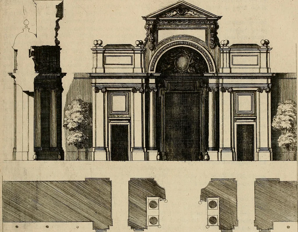 An illustration from Les oeuvres d'architectvre d'Anthoine Le Pavtre, 1652, leaf 92