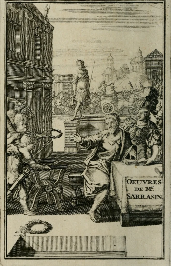An illustration from Les Oeuvres de Mr Sarasin, 1694, leaf 5