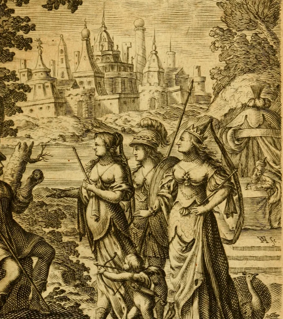 An illustration from Les oeuvres d'Ovide, 1697, leaf 8