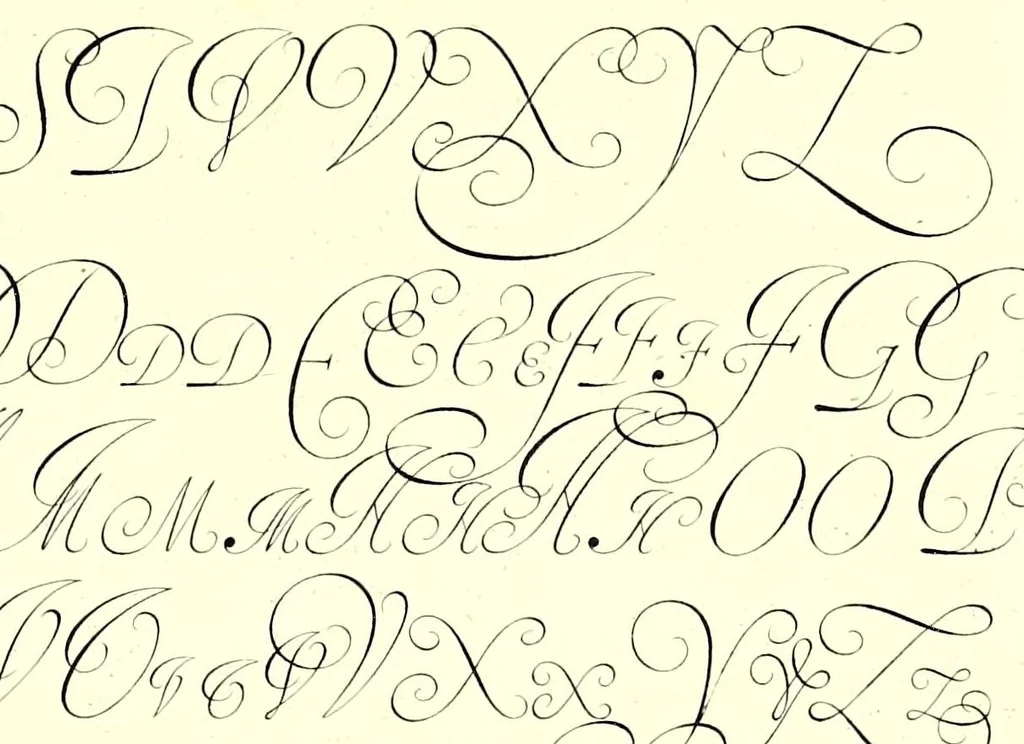 An illustration from Les oevvres : ou, lon comprendra facilement la maniere de bien et proprement escrire toutr' sortr' de lettre italienne selon l'vsag' de ce siecle .., 1608, leaf 27