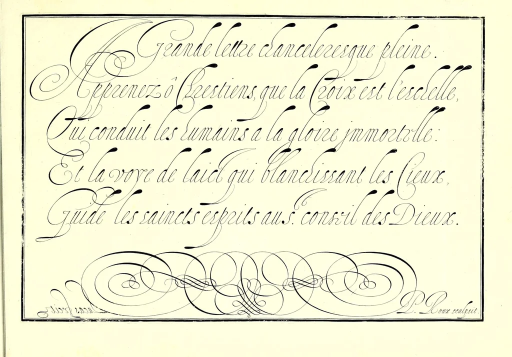 An illustration from Les oevvres : ou, lon comprendra facilement la maniere de bien et proprement escrire toutr' sortr' de lettre italienne selon l'vsag' de ce siecle .., 1608, leaf 33