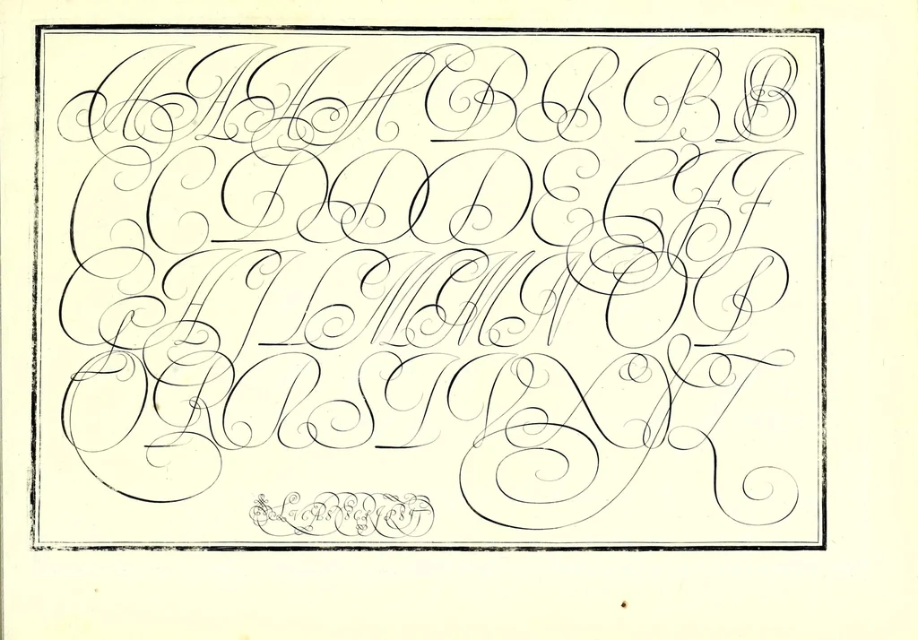 An illustration from Les oevvres : ou, lon comprendra facilement la maniere de bien et proprement escrire toutr' sortr' de lettre italienne selon l'vsag' de ce siecle .., 1608, leaf 59