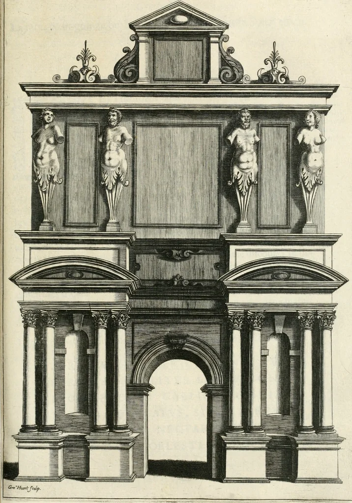 An illustration from Le soleil au signe du Lyon : d'ou quelques paralleles sont tirez avec le tres-chrestien, tres-iuste, & tres-victorieux monarque Louys XIII. roy de France & de Nauarre, en son entree triomphante dans sa ville de Lyon : ensemble un sommaire recit de tout ce qui s'est passé de remarquable en ladite entree de sa majesté, & de la plus illustre princesse de la terre, Anne d'Austriche, royne de France & de Nauarre, dans ladite ville de Lyon le 11. Decembre 1622, 1623, leaf 120