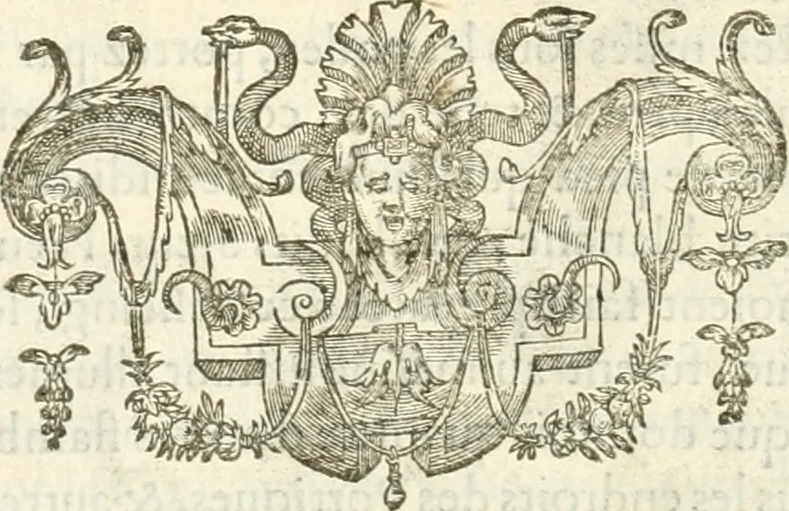 An illustration from Le soleil au signe du Lyon : d'ou quelques paralleles sont tirez avec le tres-chrestien, tres-iuste, & tres-victorieux monarque Louys XIII. roy de France & de Nauarre, en son entree triomphante dans sa ville de Lyon : ensemble un sommaire recit de tout ce qui s'est passé de remarquable en ladite entree de sa majesté, & de la plus illustre princesse de la terre, Anne d'Austriche, royne de France & de Nauarre, dans ladite ville de Lyon le 11. Decembre 1622, 1623, leaf 189