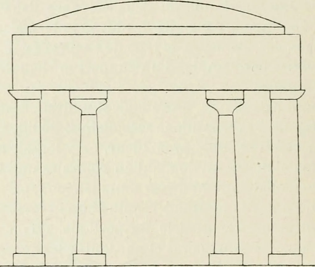 An illustration from Les origines de l'édifice hypostyle en Grèce, en Orient et chez les romains, 1913, leaf 103
