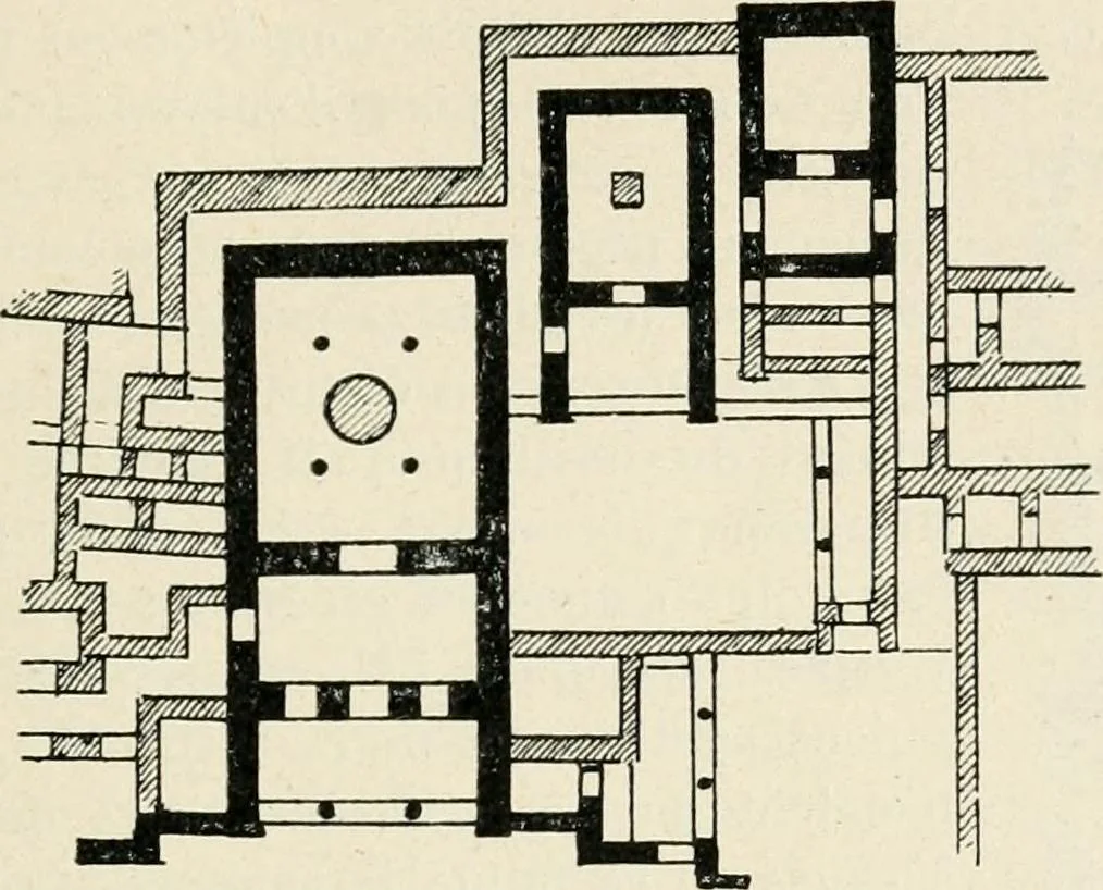 An illustration from Les origines de l'édifice hypostyle en Grèce, en Orient et chez les romains, 1913, leaf 76