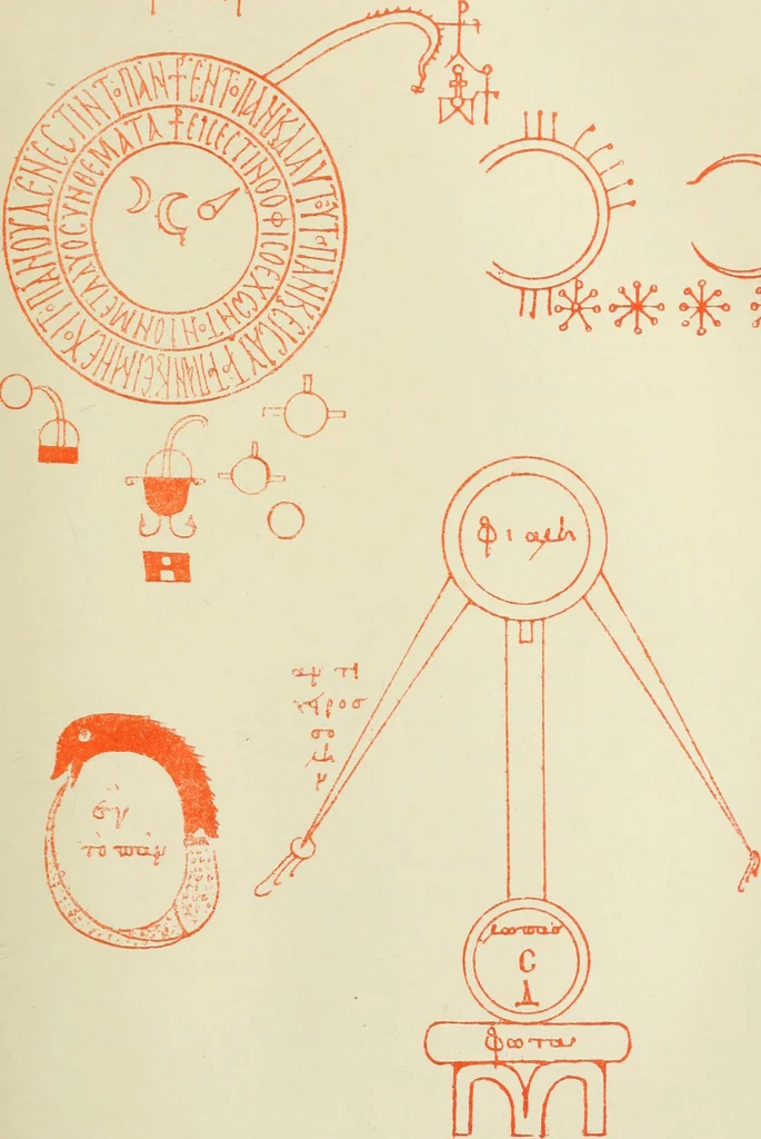 An illustration from Les origines de l'alchimie, 1885, leaf 92