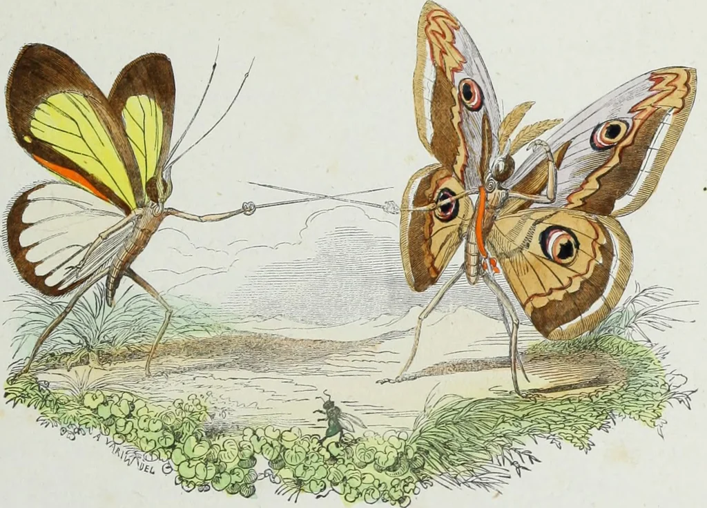 An illustration from Les papillons. Metamorphoses terrestres des peuples de l'air, 1852, leaf 36