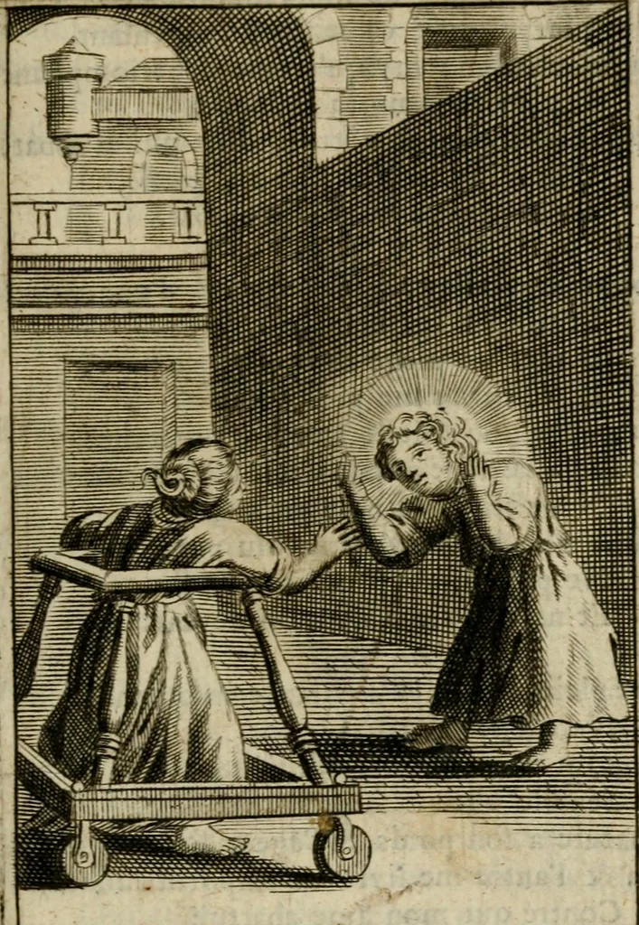 An illustration from Les pieux sentimens d'une ame chrestienne : exposez sous des emblesmes familiers, tirez de l'Ecriture Sainte : divisez en trois parties : la premiere traite des larmes & soûpirs de la penitence, la seconde, des desirs de l'ame juste, la troisième, des soûpirs d'une ame convertie en Dieu : traduction nouvelle, avec des figures, 1692, leaf 170