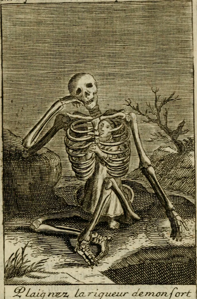 An illustration from Les pieux sentimens d'une ame chrestienne : exposez sous des emblesmes familiers, tirez de l'Ecriture Sainte : divisez en trois parties : la premiere traite des larmes & soûpirs de la penitence, la seconde, des desirs de l'ame juste, la troisième, des soûpirs d'une ame convertie en Dieu : traduction nouvelle, avec des figures, 1692, leaf 358