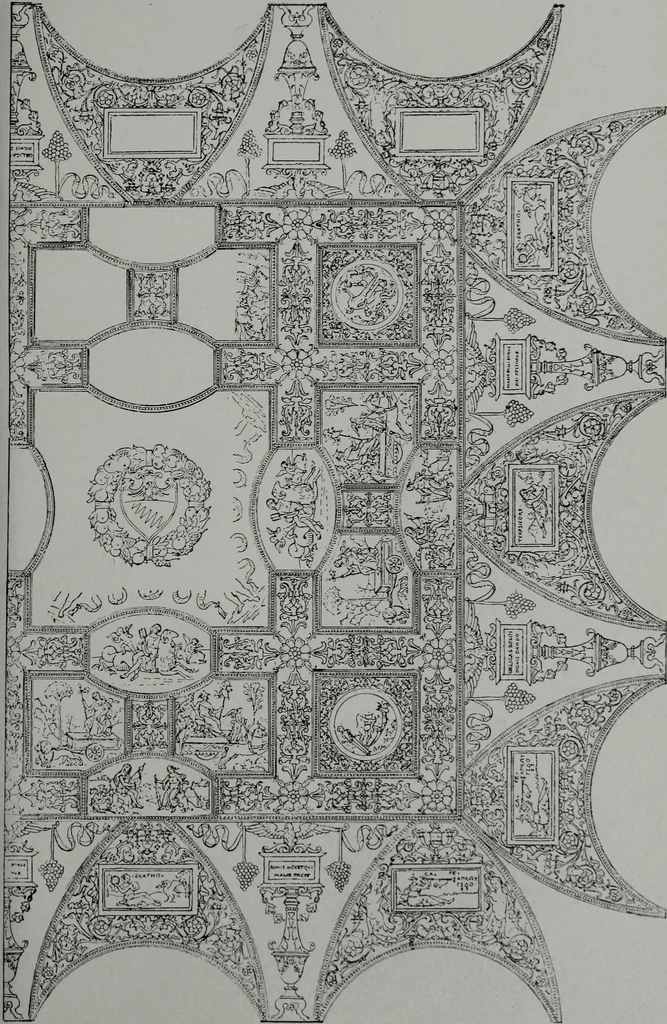 An illustration from Les plafonds; transformations progressives du XVIe au XIXe siècle, deux cent trent reproductions documentaires, 1922, leaf 102