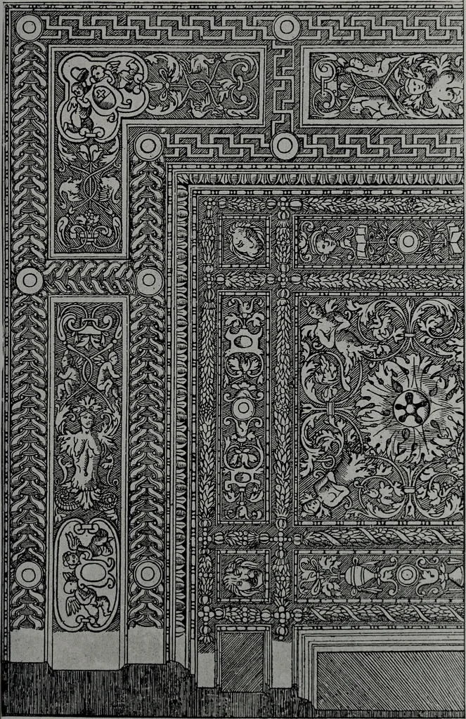 An illustration from Les plafonds; transformations progressives du XVIe au XIXe siècle, deux cent trent reproductions documentaires, 1922, leaf 106