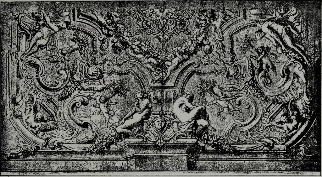 An illustration from Les plafonds; transformations progressives du XVIe au XIXe siècle, deux cent trent reproductions documentaires, 1922, leaf 108