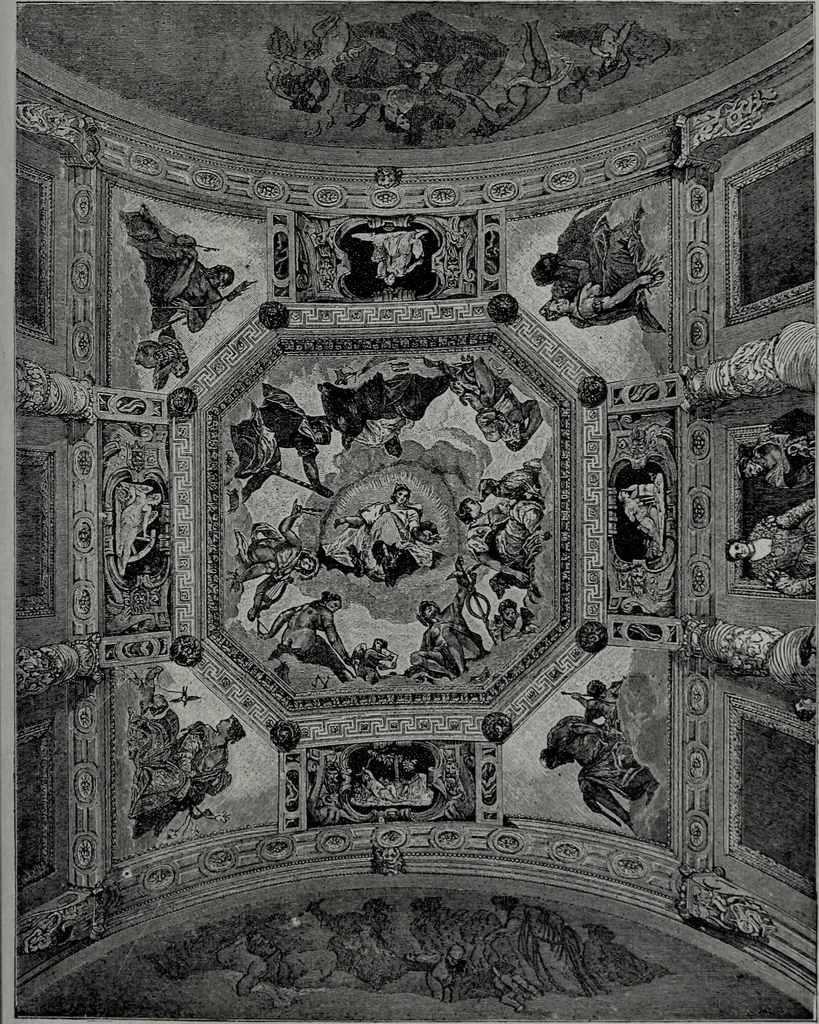 An illustration from Les plafonds; transformations progressives du XVIe au XIXe siècle, deux cent trent reproductions documentaires, 1922, leaf 116