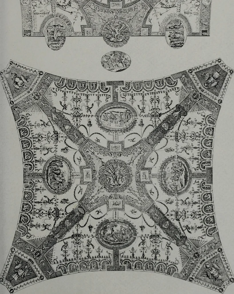 An illustration from Les plafonds; transformations progressives du XVIe au XIXe siècle, deux cent trent reproductions documentaires, 1922, leaf 122