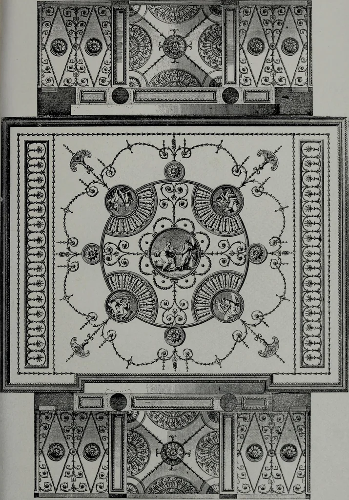 An illustration from Les plafonds; transformations progressives du XVIe au XIXe siècle, deux cent trent reproductions documentaires, 1922, leaf 136