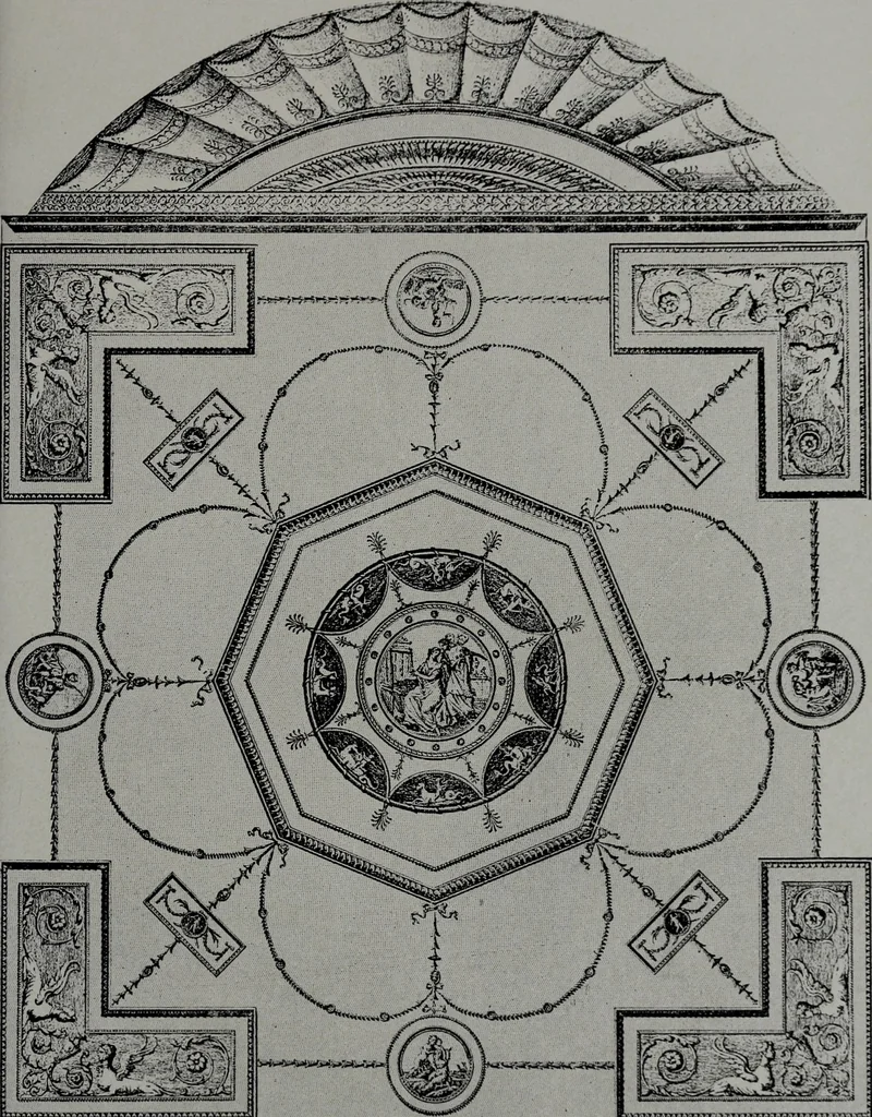 An illustration from Les plafonds; transformations progressives du XVIe au XIXe siècle, deux cent trent reproductions documentaires, 1922, leaf 148