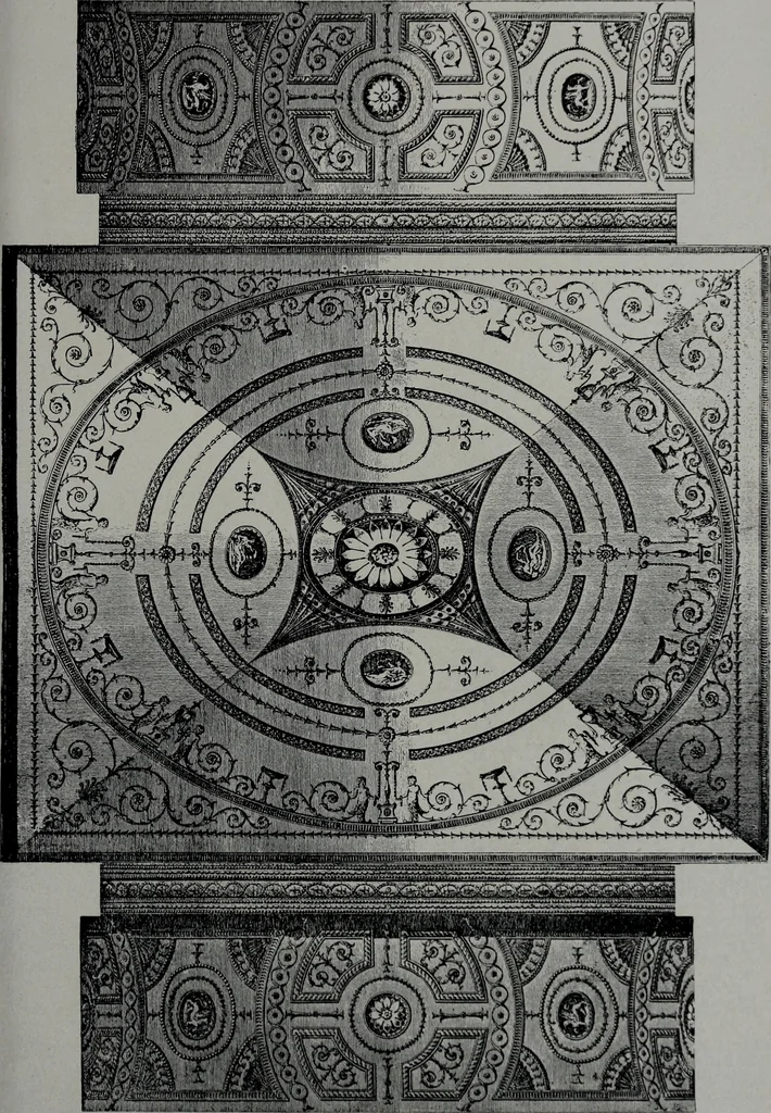 An illustration from Les plafonds; transformations progressives du XVIe au XIXe siècle, deux cent trent reproductions documentaires, 1922, leaf 154